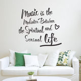 Coofit Sticker Mural Inspiration Musique Vie Citation Decal Mur Devis Décoration pour la Mai son  size 45+60cm dzr2031