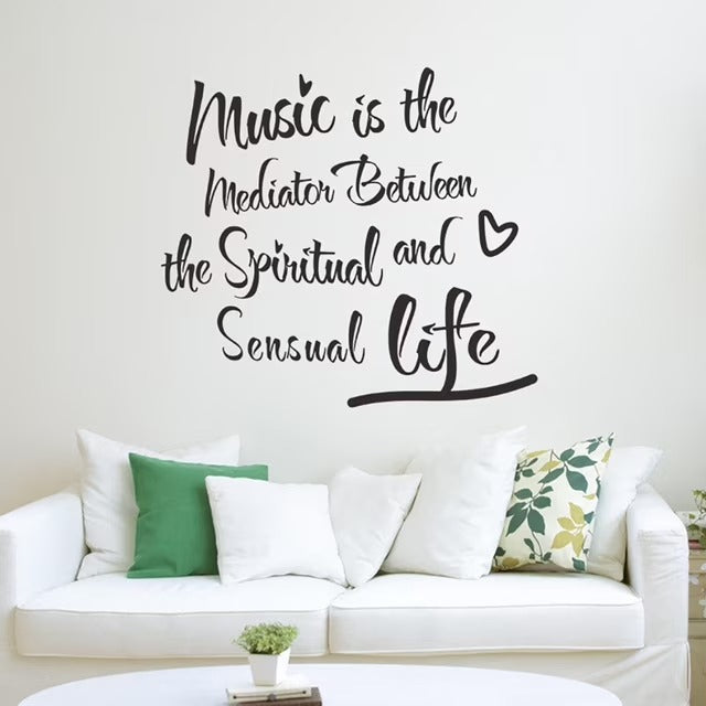 Coofit Sticker Mural Inspiration Musique Vie Citation Decal Mur Devis Décoration pour la Mai son  size 45+60cm dzr2031