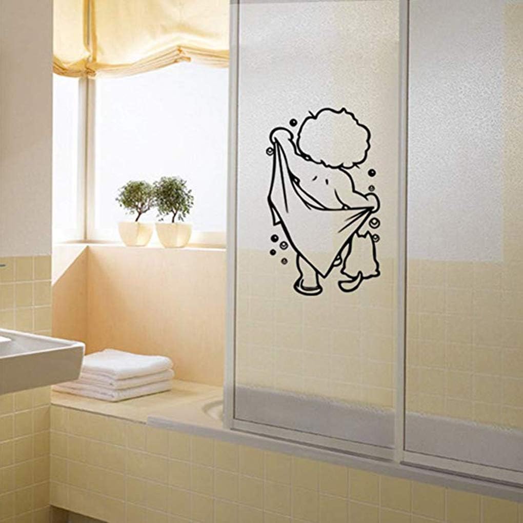 Shower Removable PVC Waterproof Home Room Decor Wall Stickers Toilet Door DIY Funny Bathroom Glass Sticker size 20x40 nc137