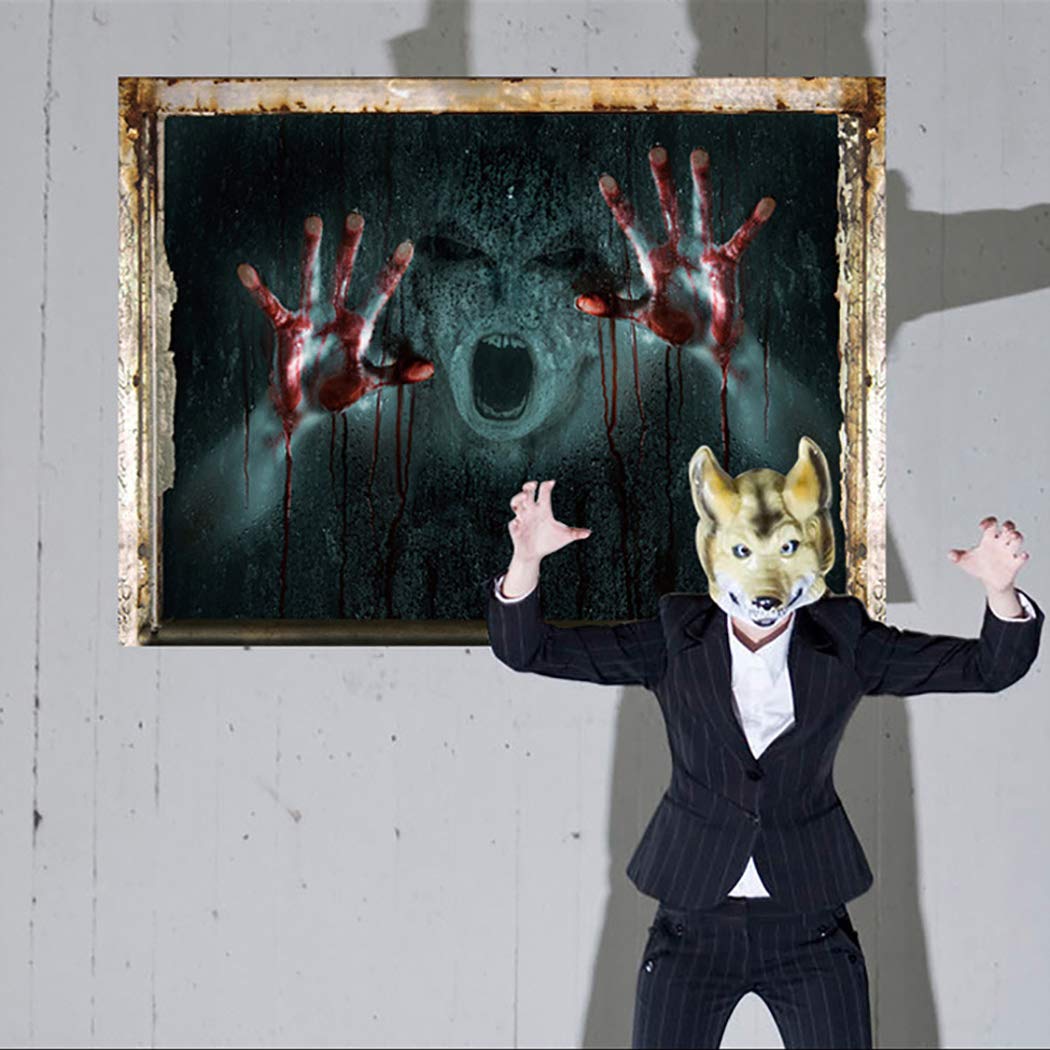 Halloween Okraski 3D Duha, Steno, okno Nalepke Odstranljive Grozo Nalepko Plakat avto nalepke size 50x70 sk6043