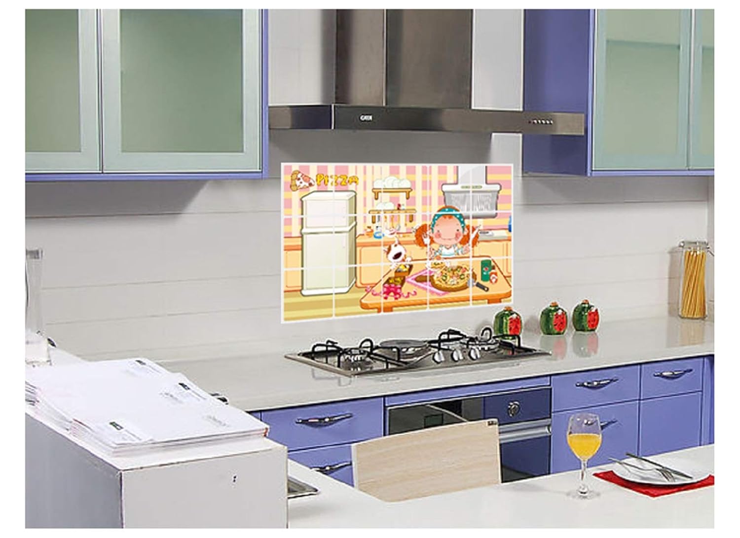 Kitchen Oil Proof Wall Sticker Heat Resistant Waterproof Self Adhesive Backsplash Cover for Kitchen Wall Protection