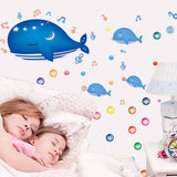 Cartoon Animals Growth Chart Wall Stickers Height Measurement Removable Wall Decals Home Decor Art Mural Baby Boys Girls Kids Bedroom Kitchen Room Decoration (Whale Height Measurement) size 50x70 ay7018