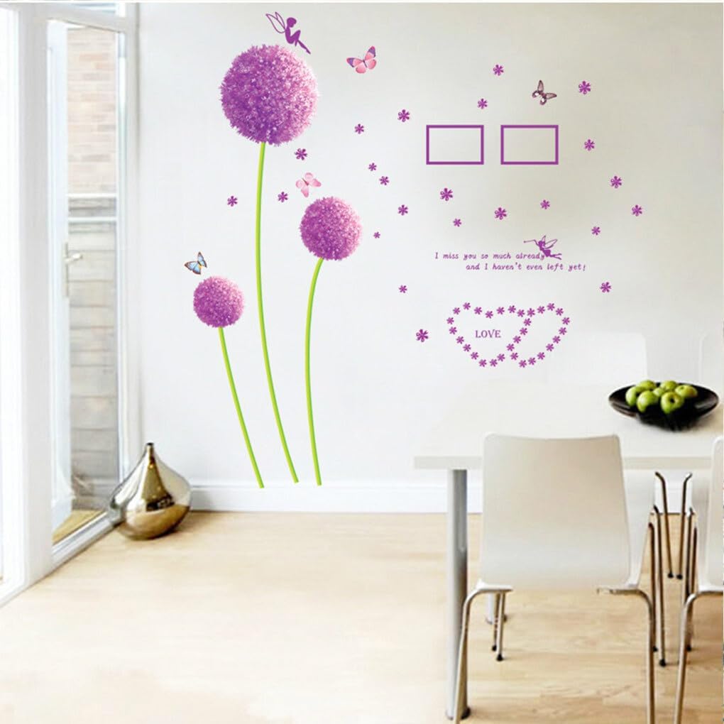 Wall Sticker Romantic Stickers Beautiful Purple Lion Art Mural Poster Self Assembly Removable Decoration size  45x60  lc620