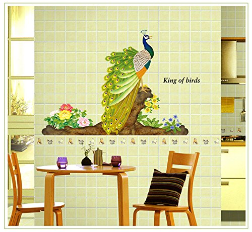 JAAMSO ROYALS Beautiful Peacock Peel and Stick Self Adhesive Wall Sticker Mj9012