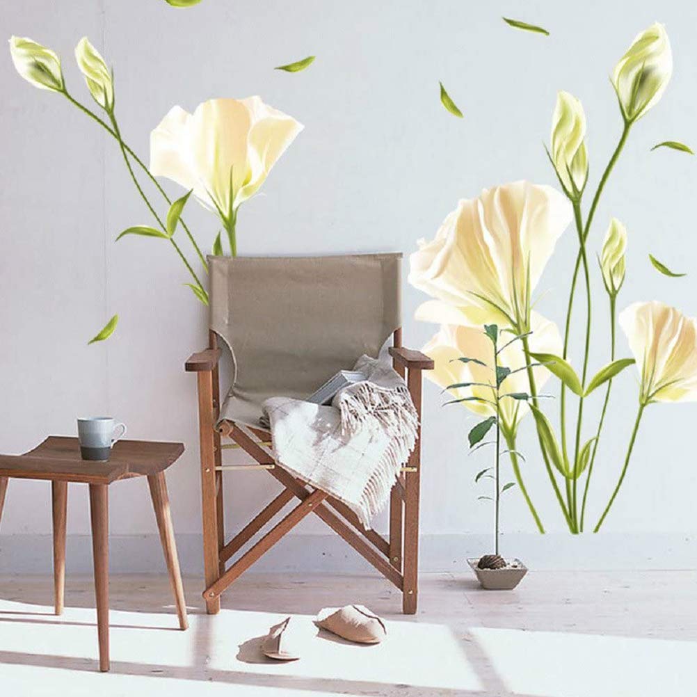 Large Removable Vinyl Self-adhesive Lily Flower Wall Sticker for Kids Room size 50x70 xls7067