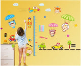 docooler Cartoon Cute Parachute Height Scale Measurement DIY Wall Wallpaper Stickers Art Decor Mural Kid's Child Room Decal size (70x50cm) xy8101