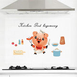 3D Color Wall Stickers Series 1- Kitchen Gad Hegemany, Cute Chef Pig, size 30x90cm nc0038