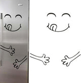 Refrigerator Smile Sticker - Cartoon Small Fridge Sticker - Cute Sticker Fridge Happy Delicious Face Removable Kitchen Fridge Wall Stickers Art Cute Smile Wall Stickers Refrigerator size 15x60 dz026
