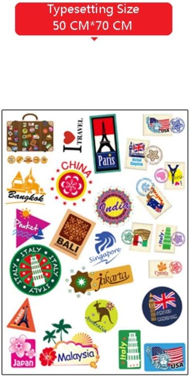 Backpack Suitcase World Travel Country City Decoration Wall Stickers size 50x70 mj7004