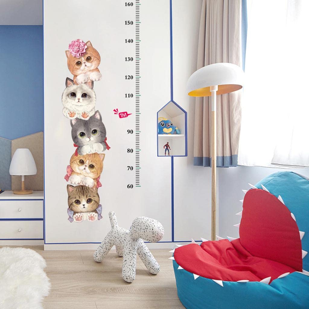 CALANDIS™ Cats Measure Growth Height Chart Vinyl Wall Sticker Decal Nursery Kids Baby | Home D?©cor size 50x70 sk7178