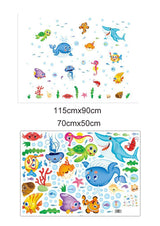 XL7206  Wall Sticker Underwater Ocean Fish Seaweed Removable Wall Decal, Children Kids Baby Home Room Nursery DIY Decorative Adhesive Art Wall Mural