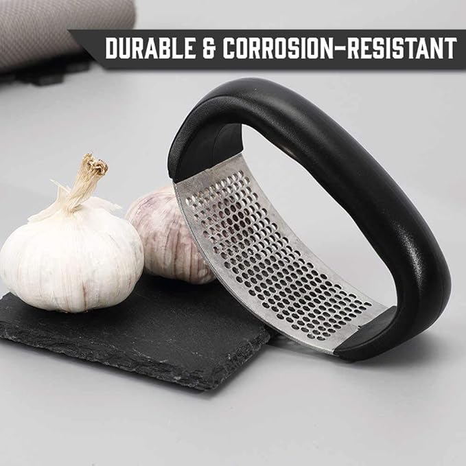 Garlic Press Rocker - Stainless Steel Garlic Press, Versatile Garlic Crusher, Easy to Use and Store Garlic Mincer – Effortless Cleanup and Dish Safe Garlic Grater(random color)