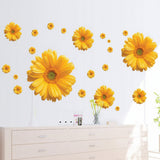 Daisy Flowers Wall Stickers Sunflower Wall Decals Yellow Red Pink Daisy Sunflower Wall Stickers Peel and Stick Removable Stickers for Nursery Kids Room Living Room (Yellow(2pcs)) size 45x60 ay6015c