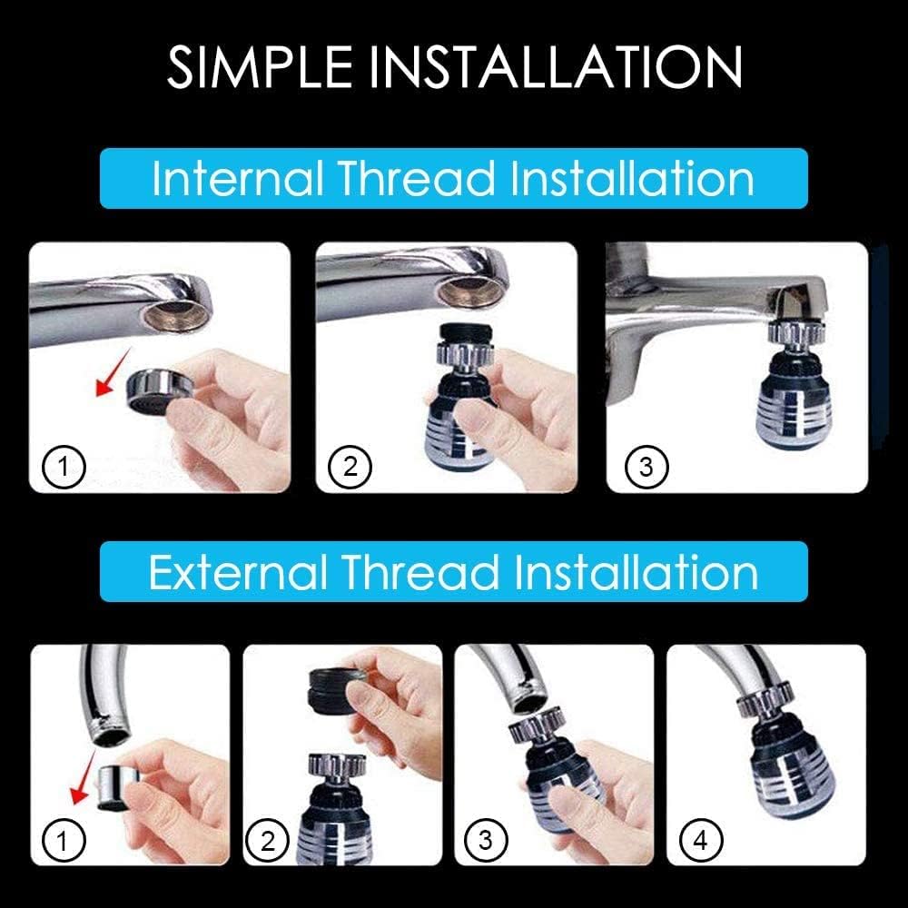 Multifunctional 360° water Faucet  Kitchen Sink Faucet Sprayer Water Saving Aerator 360 Degrees Rotatable