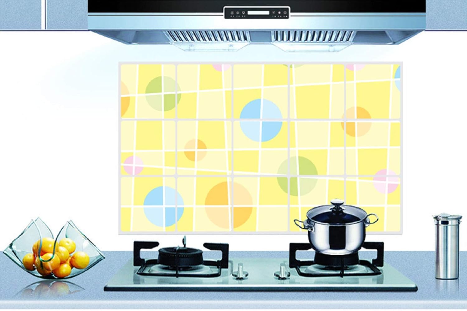 Kitchen Oil Proof Wall Sticker Heat Resistant Waterproof Self Adhesive Backsplash Cover for Kitchen Wall Protection