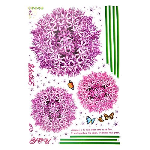 Flower Butterfly Print Adhesive Wall Sticker Decal Wallpaper  size 60x90 ay9127