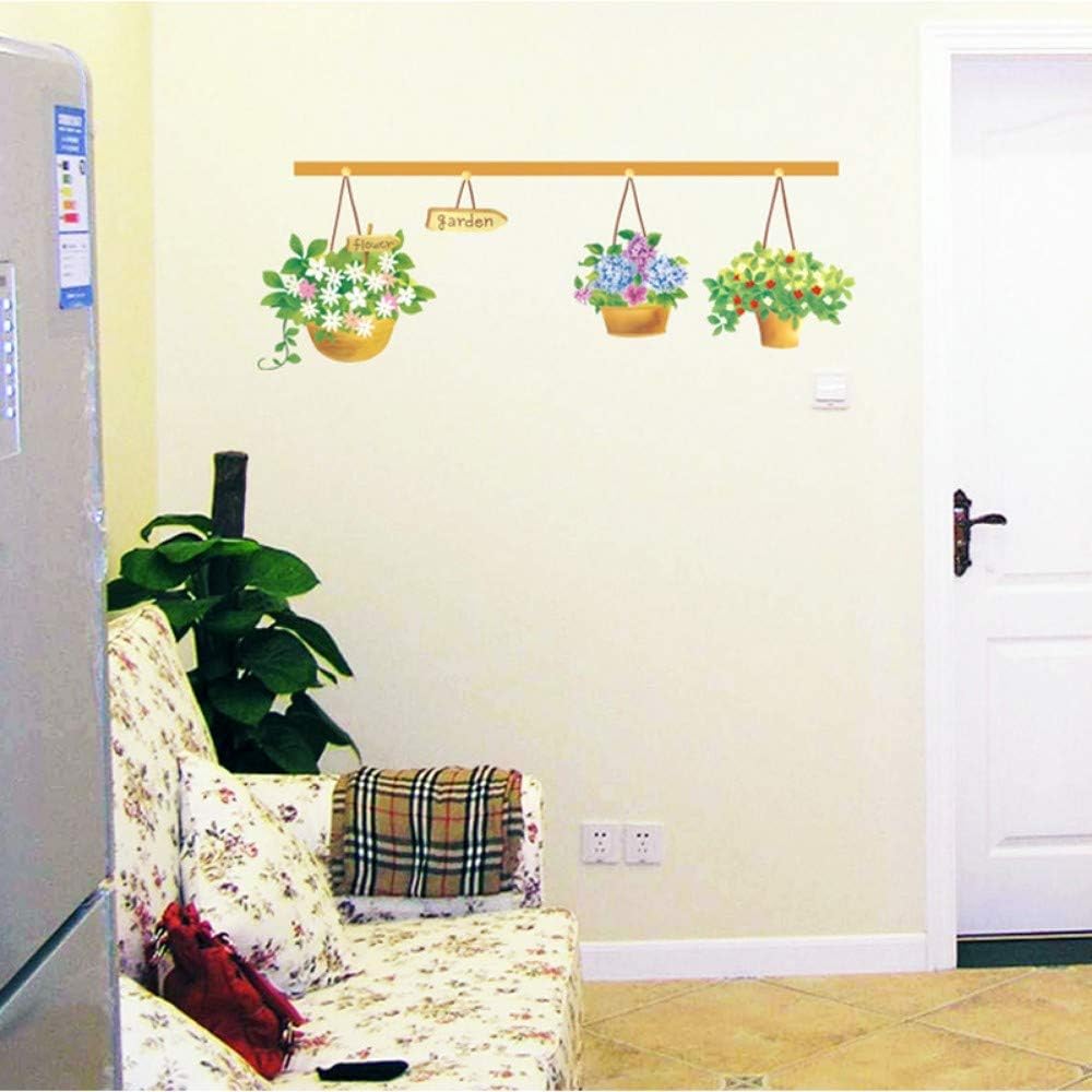 Wall Stickers Corridor Living Room Bedroom Background Wall Decoration Potted Flower Basket Flower Plant size 45x60 ay620