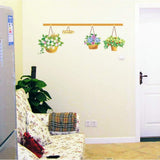 Wall Stickers Corridor Living Room Bedroom Background Wall Decoration Potted Flower Basket Flower Plant size 45x60 ay620