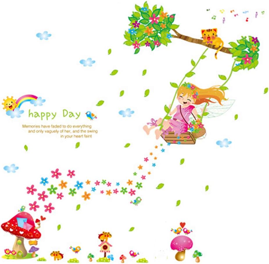 Fashionbeautybuy - Adhesivo decorativo para pared, diseño de flores de arco iris, para decoración del hogar, papel pintado de PVC, para sala de estar, adultos, adolescentes y niños size 50x70 ay7270