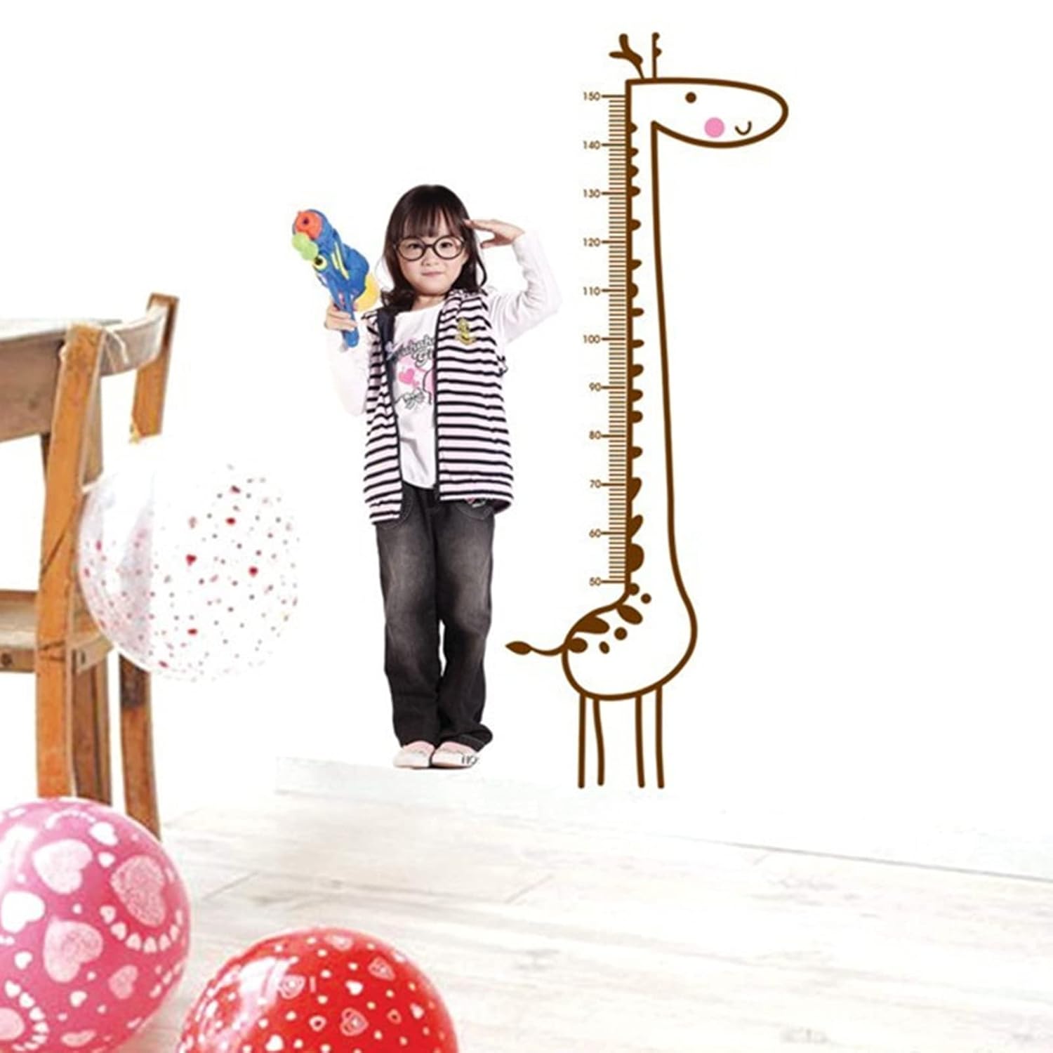 qiguch66 Art Poster Measurement Ruler Giraffe Mural Art Poster Scale Marker Compatible with Hallway size 50x70 dm570131