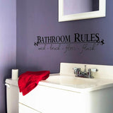 Bathroom Rules Wall Sticker, Minimalism Art Decals for Bathroom Door Home Decorations,PVC Mural Background Removable Stickers size 40x45 dz006