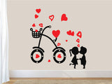 woopme Romantic Heart Cycle Wall Stickers Lovers Gift Living Room Bedroom Wedding Room Home Office Vinyl Printed Decal Stickers size 80 X 85 Cms dm350016