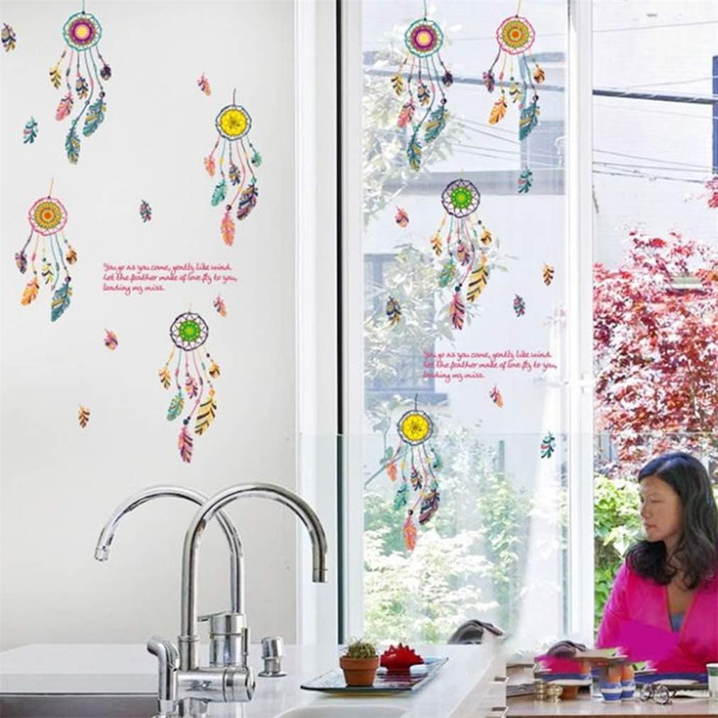 3D color wall stickers you go as you come, feather dream catcher, , waterproof sticker poster size  50*70 sk7021