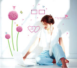 Indian Royals Pink Dendelion Flower Design Self Adhesive PVC Vinyl Wall Sticker size 45x60 ay6006b