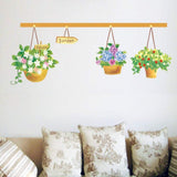Wall Stickers Corridor Living Room Bedroom Background Wall Decoration Potted Flower Basket Flower Plant size 45x60 ay620
