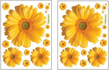 Daisy Flowers Wall Stickers Sunflower Wall Decals Yellow Red Pink Daisy Sunflower Wall Stickers Peel and Stick Removable Stickers for Nursery Kids Room Living Room (Yellow(2pcs)) size 45x60 ay6015c