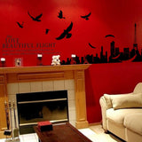 Paris Eiffel Tower living room removable quote vinyl wall decals stickers size 60x90 ay1913