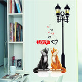 Habitación infantil, dibujos animados, amantes, gatos, amores, paredes, sala, dormitorio, pared TV, decoración, stickers, faroles. size 50x70 ay7077