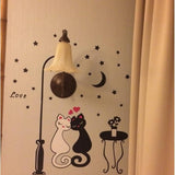 YUANCHENG Cat Wall Sticker For Kids Room Lamp and Butterflies Stickers Decor Decals size 50x70  dm570099