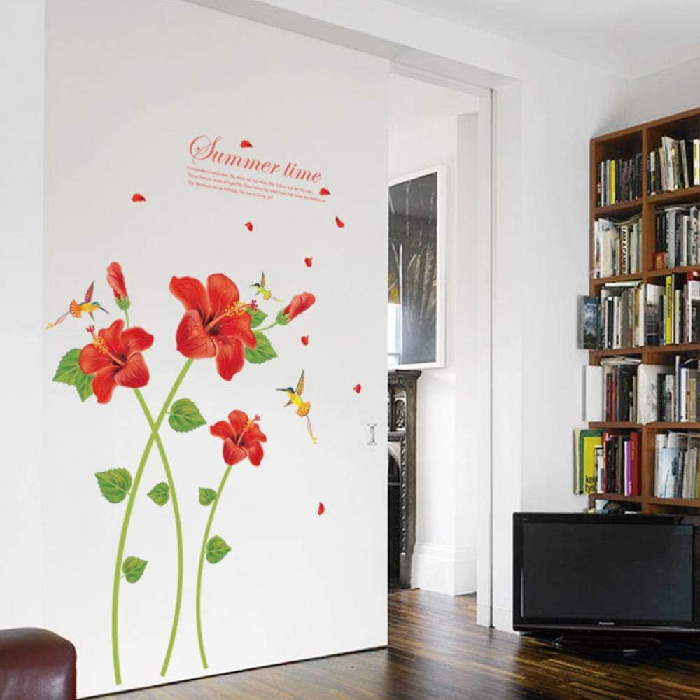 Wall decal sticker Red Hibiscus flower wall decal sticker SK9069