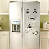 Cute Fridge Wall Sticker, Sunglasses Smile Fridge Sticker, Cute Sticker Fridge Happy Delicious Face Kitchen Fridge Wall Refrigerator Pvc Stickers Art Wall Decal Home Decor size 3x60 dz0250