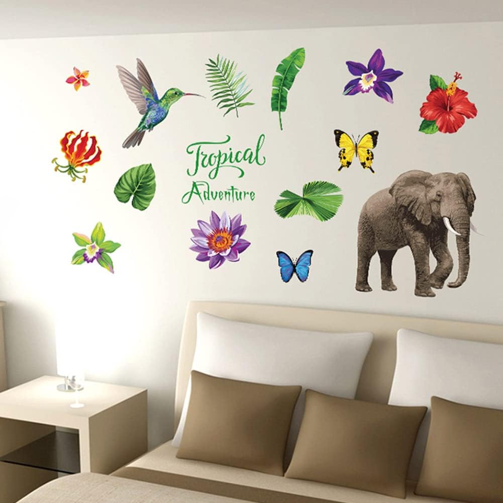 Tropical Rain Forest Wall Floor Stickers for Home Bedroom Backdrop Business Decoration Flower Wall Stickers Stitch Wall Decal SK7171  size 50x70