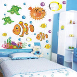 Tropical Deep Sea Ocean Fishes Turtle Wall Sticker Decal by BestOfferBuy size 50x70 xy8100
