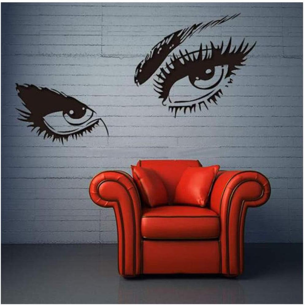 DIY Black Eye Wall Art Sticker Ladies' Eyes Eyelash Decals Home Decor size 35x35  nc111