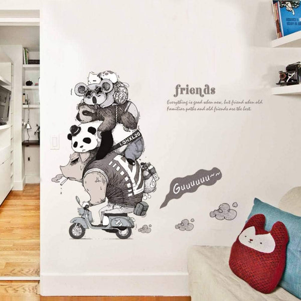 Cartoon Forest Animals Wall Stickers For Kids Rooms  Childrens Playroom Decoration