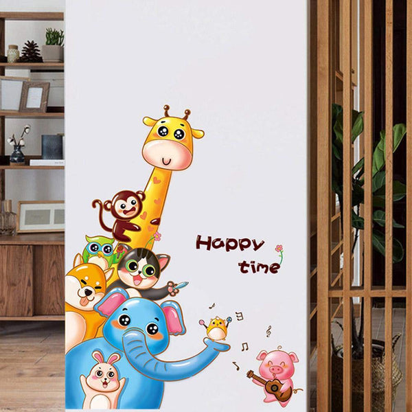 Animal Cartoon Wall Sticker Multicolour