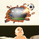 Sk9300 3D Football Broken The Wall Sticker