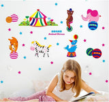 Best Of Best - calcomanía decorativo para pared, diseño de estrellas de circo de animales, extraíble, PVC, murales de papel pintado para niñas, niños, cuarto de estar, baño, cocina, sala de juegos, decoración size 30x45 xl3047