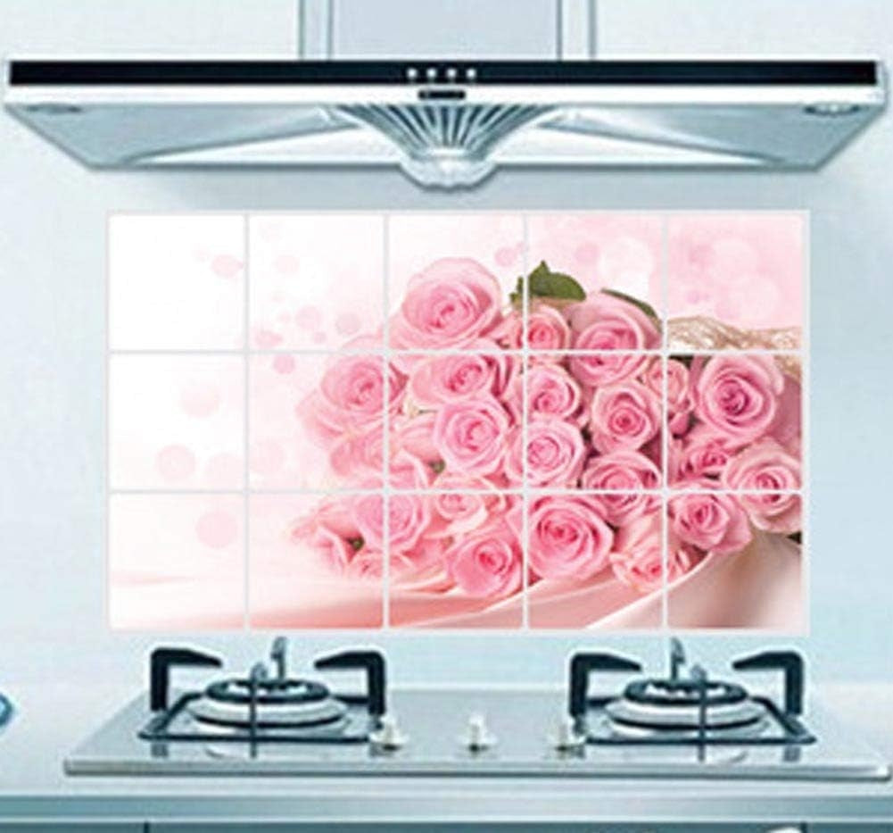 Kitchen Oil Proof Wall Sticker Heat Resistant Waterproof Self Adhesive Backsplash Cover for Kitchen Wall Protection