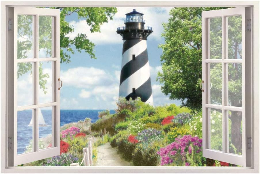 NC5070- 8  Room Bedroom Entrance Window Fake TV Background Wall Stickers