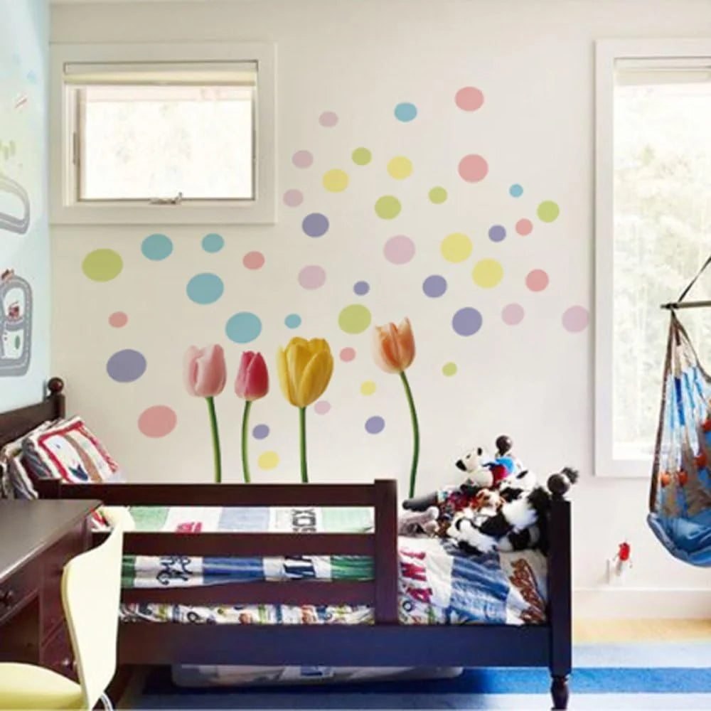 Colorful Flowers Butterflies Trees Wall Stickers size 45x60 ay6007