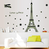 Romantic Paris Eiffel Tower Love In Pairs  Wall Stickers