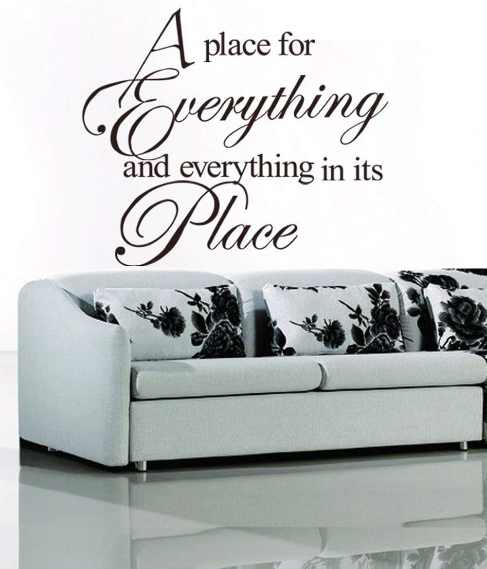 AWSN Inspirational motivational Lettering quotes Wall Decor for Women Boys Girls Kids Living Room bedroom Playroom Nursery Room Wall Stickers Decoration- A Place for Everything and Everything size 50x70 dm350029