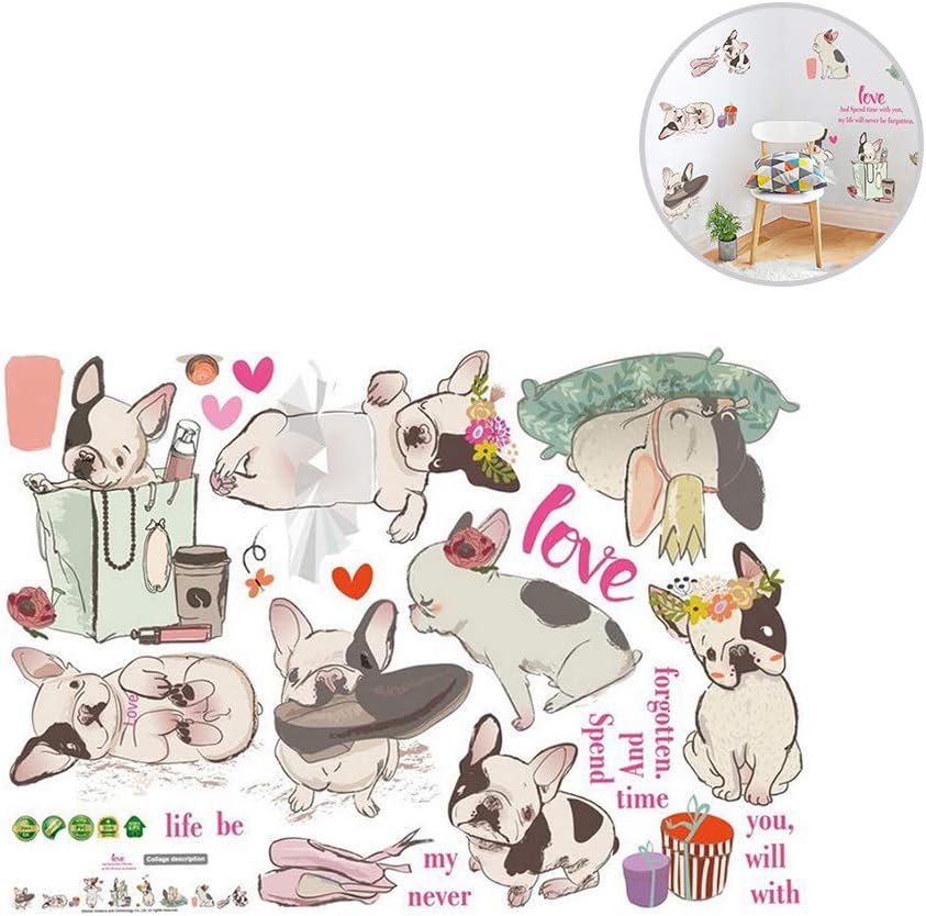 VOSAREA French Bulldog Dog Wall Sticker for Living Room Nursery TV Background size 50x70 sk7091