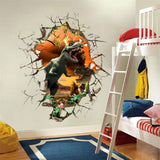 UYEDSR Wall Sticker lovely 3D hole cartoon movie boys fans love gifts Dinosaur room decal wall sticker home decoration