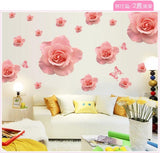 Lifeupmall Wall Decal Pink Rose Lily Daisy Magnolia Flower Romantic Vinyl Sticke Ay889